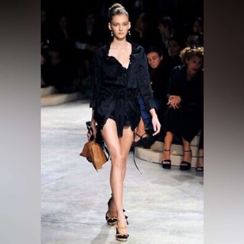 Prada Spring 2009 Archive Navy Blue Crinkled Loose Shoulder Evening Jacket